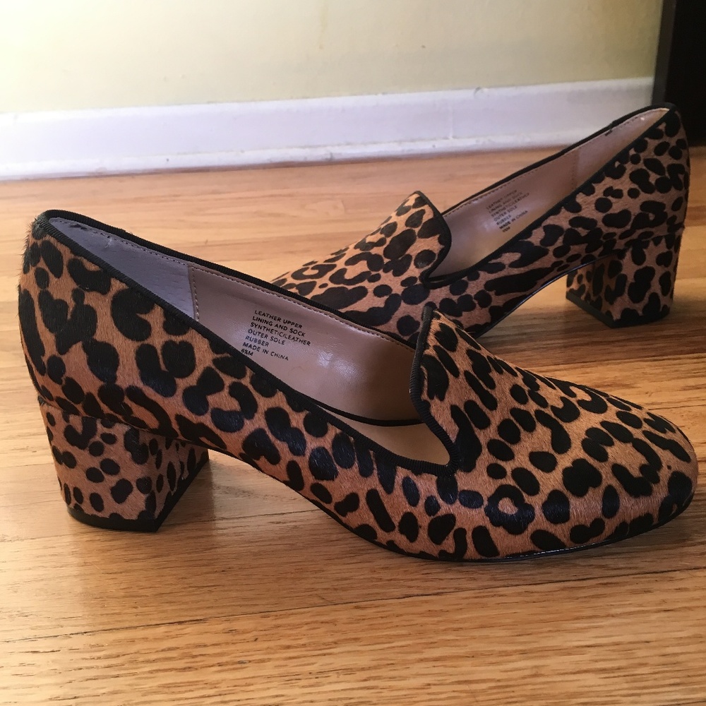 Leopard Print Low Heel Smoking Slipper